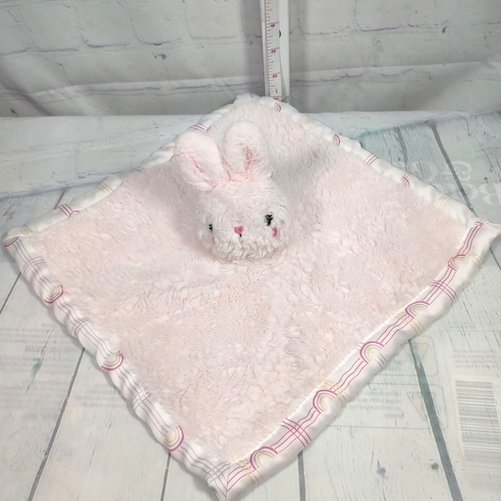 Parents Choice Bunny Rabbit Lovey Plush Baby Security Blanket Pink 12"x12"